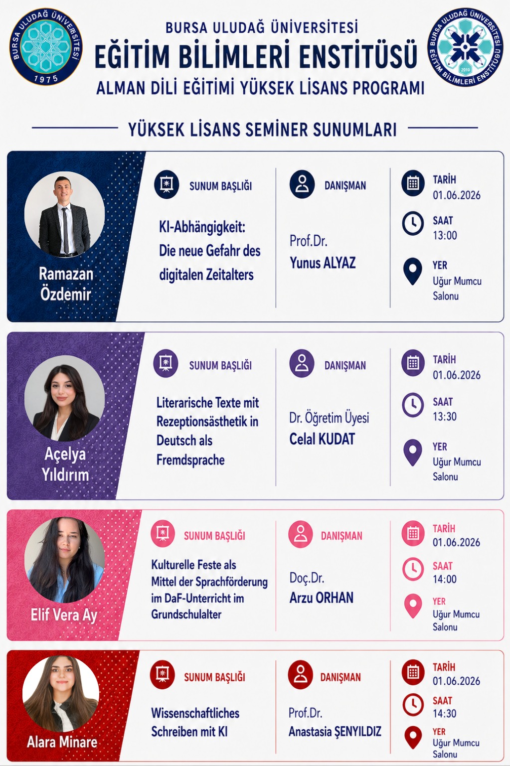 Yüksek Lisans Seminer Sunumları